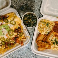 Small mob plate and nachos at Vegan Mob in San Bruno