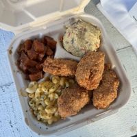 Louisiana friend chicken combo   at Vegan Mob in San Bruno