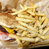 Mob burger at Vegan Mob in San Bruno