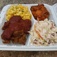 Rib tips and three sides at Vegan Mob in San Bruno