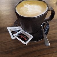 Kleiner großer, aber veganer Cappuccino at Der Ostfriese in Emden