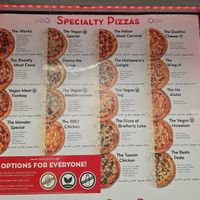 5 Vegan Specialty pizza options at Monster Pizza in Deltona