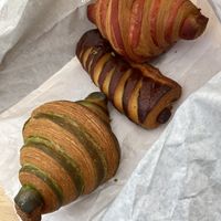 Pastries (pistachio, choco+hazelnut, strawberry)  at La Pâtisserie Vegan - Les Saveurs De La Bastille in Liege