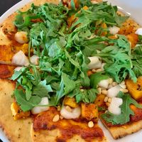 Pumpkin pizza at The Long Wall Cafe in Korumburra