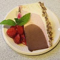 Neapolitan cheesecake at Plant Power Nashville  in Brentwood