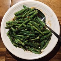 Dried fried string beans  at Burma Love in San Francisco