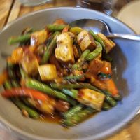 Photo came out blurry 😔 Fiery tofu at Burma Love in San Francisco