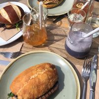 Roasted veg focaccia and a smoothie at The Specialty Coffee Shop in Nottingham
