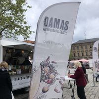 Food stand at DAMAS - Vegan Kebab & Falafel in Erlangen