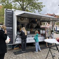 Food stand. at DAMAS - Vegan Kebab & Falafel in Erlangen