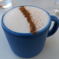 Chai oat milk latte at Paperboy in Austin