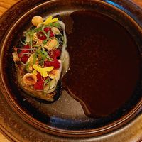 Celeriac / Lingonberry / Bay Leaf. NA Pairing: Faux Wine from Tea and Berries at Bistro Lupa in Copenhagen