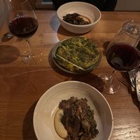 Fungi / Parsnip / Rye / Umami Broth / Char Coalled

Flatbread / foraged Ramson / wild onions / watercress  at Bistro Lupa in Copenhagen