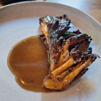Blue Oister Mushroom grilled with vegan jus at Bistro Lupa in Copenhagen