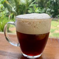 cold brew with coconut water ice cubes at Tagua in Uvita