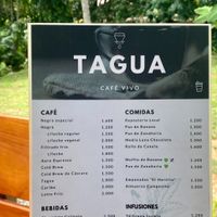 menu at Tagua in Uvita