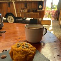 Pumpkin “muffin” and coffee at Tagua in Uvita