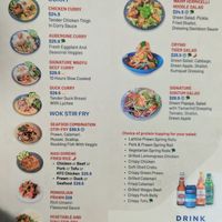 Menu at Le Feu in Mornington