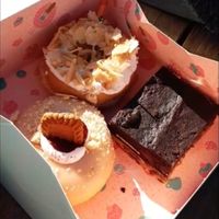 Bienenstich donut, slutty brownie and another donut at Kjeks - Schanze in Hamburg