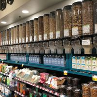 Bins and plant milks at Whole Foods Market - Chelsea in New York City