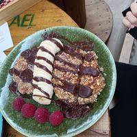 Panqueca de aveia com chocolate (vegan) at Terra in Santo Tirso