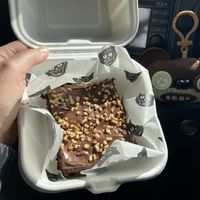 Super big brownie. Doesn’t happen often but I shred it.  at Dee Dees Vegan Cafe in Biggleswade