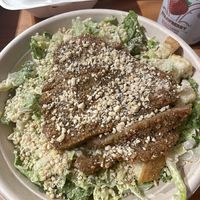 Caesar salad with chickpea cutlet  at DC Vegan in Washington