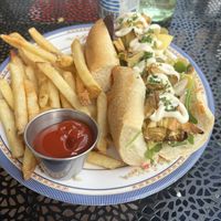 Artichoke heart sandwich with fries.  at DC Vegan in Washington