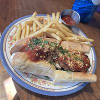 Chick’n parmesan   at DC Vegan in Washington