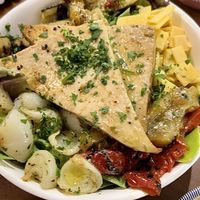 A super loaded salad  at DC Vegan in Washington