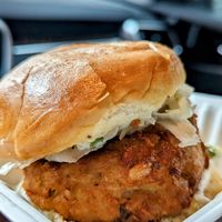 The Chesapeake Fritter Sandwich ( Similar to the MD Crab cake sandwich) at DC Vegan in Washington