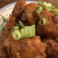Buffalo Bites (sorry for the bad quality photo I had to crop it from a different photo)  at DC Vegan in Washington