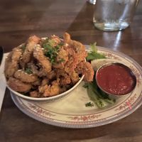 Calamari (Mushrooms) so good  at DC Vegan in Washington