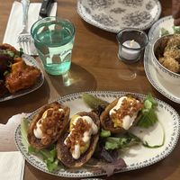 Cauliflower wings, potatoes skins and calamari all vegann  at DC Vegan in Washington