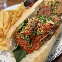Eggplant Parm with Fries   at DC Vegan in Washington