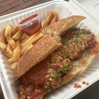 Chick’n parm sandwich (takeout)  at DC Vegan in Washington