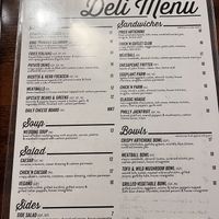 Deli menu  at DC Vegan in Washington