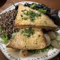 Tofu, greens, and mushroom bowl  at DC Vegan in Washington