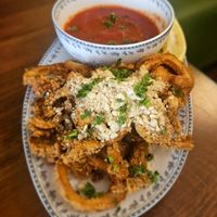 Vegan calamari at DC Vegan in Washington