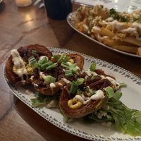 Potato skins  at DC Vegan in Washington