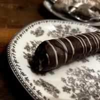 Chocolate cannoli (vanilla chocolate chip filling)  at DC Vegan in Washington
