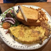 wild mushroom truffle omelet  at DC Vegan in Washington