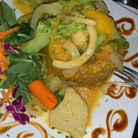 Vegan garlic mofongo (make sure to order without butter) at Edelweiss Bar & Grill in Luquillo