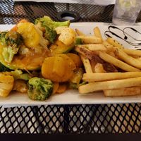 veggie stuffed avocado with creole sauce at Edelweiss Bar & Grill in Luquillo