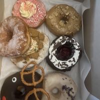 Assorted 6 +1. (1/2 of bakers dozen… sort of)  at Joughnuts Doughnuts in Mississauga