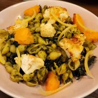 Pesto pasta at Acorn Community Cafe in Eugene