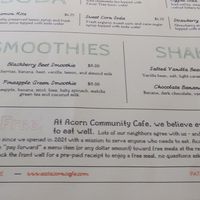  at Acorn Community Cafe in Eugene