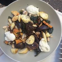 Autumn Hash with added Foraged Mushrooms   at Acorn Community Cafe in Eugene