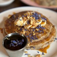 Super cute and tasty pancakes!  at Acorn Community Cafe in Eugene