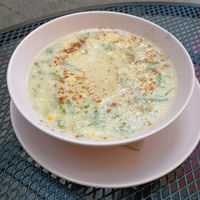 Corn chowder at Acorn Community Cafe in Eugene
